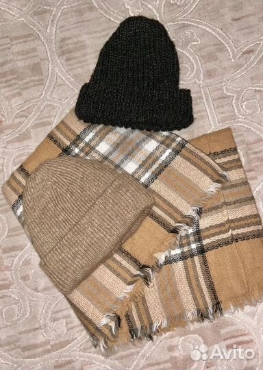 Шапка zara, палантин снуд, шапка