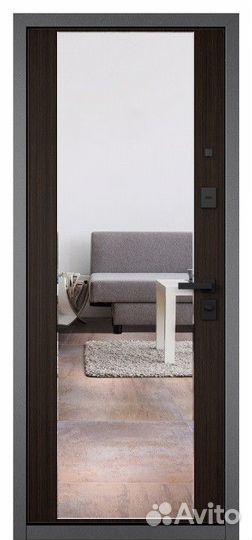 Дверь входная железная с зеркалом
