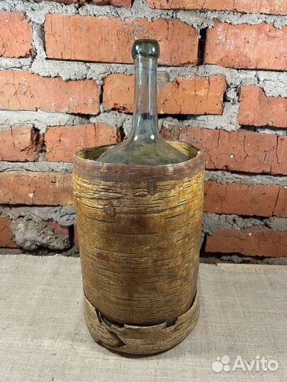Бутыль 19 век, в туесе берестяном