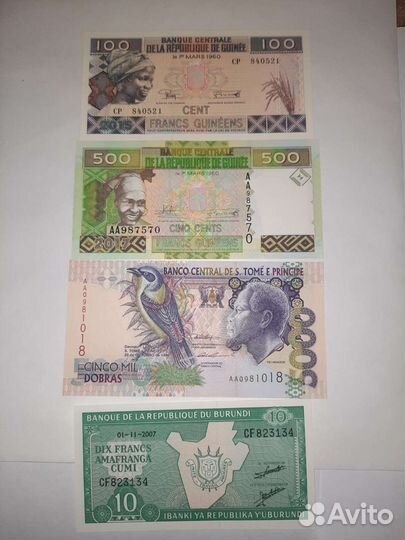 Банкноты. Африка, Азия