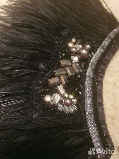 Погоны из натурального пера и вышивки