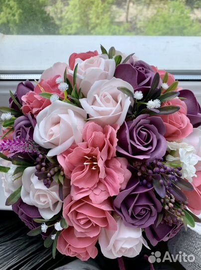 Букет из мыльных роз