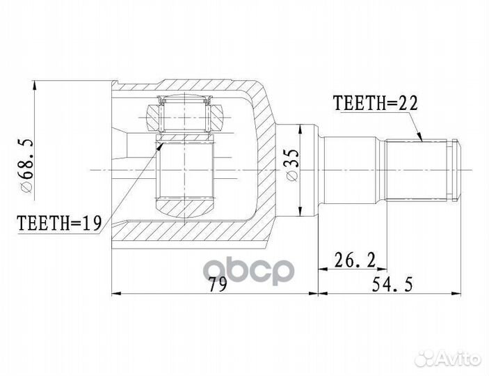 Шрус внутренний LR GIK04005 daewoo Matiz 98