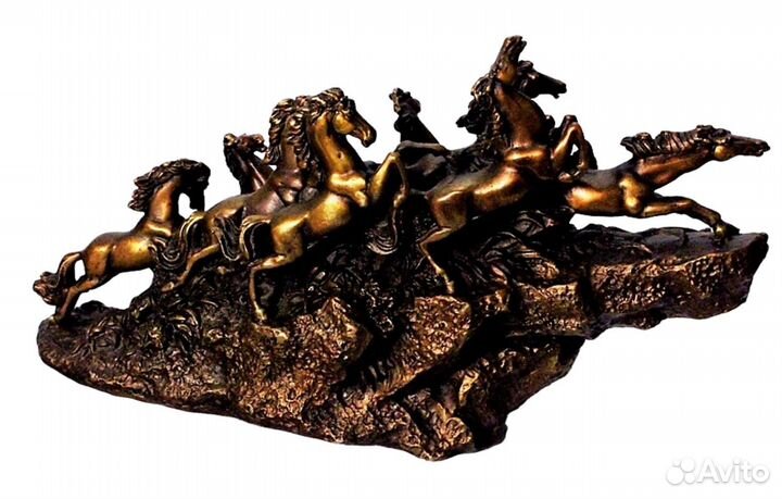 Табун Лошадей - Статуэтка из Бронзы ru*234