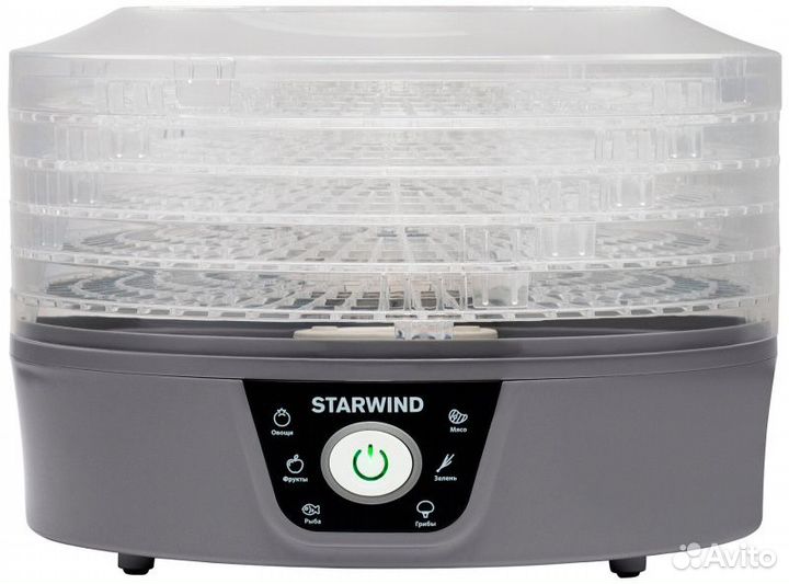 Сушилка для овощей и фруктов StarWind SFD0501, сер