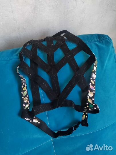 Портупея со стразами pole dance high heels