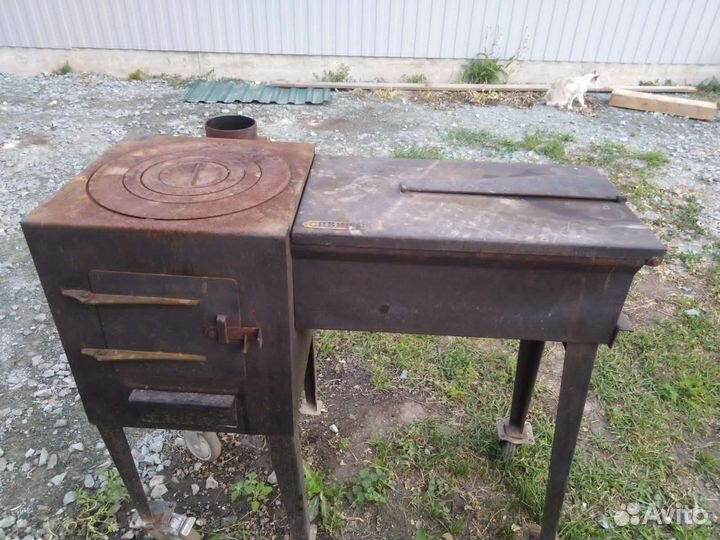 Мангал с печью под казан