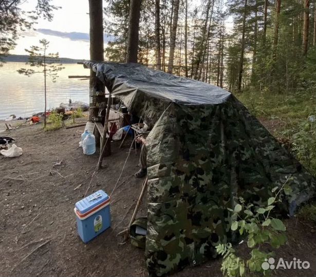 Тент камуфляжный с люверсами