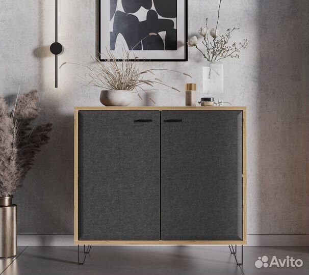 Тумба Грейс KOM2D, дуб наварра/графит