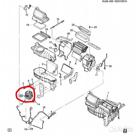 Мотор печки (Вентилятор отопитель) Chevrolet