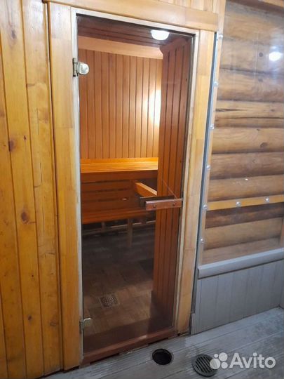 Баня с беседкой на дровах