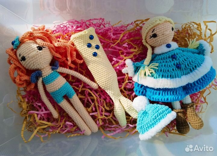 Набор вязаных кукол