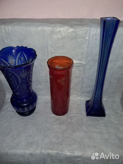 Ваза для цветов СССР стекло