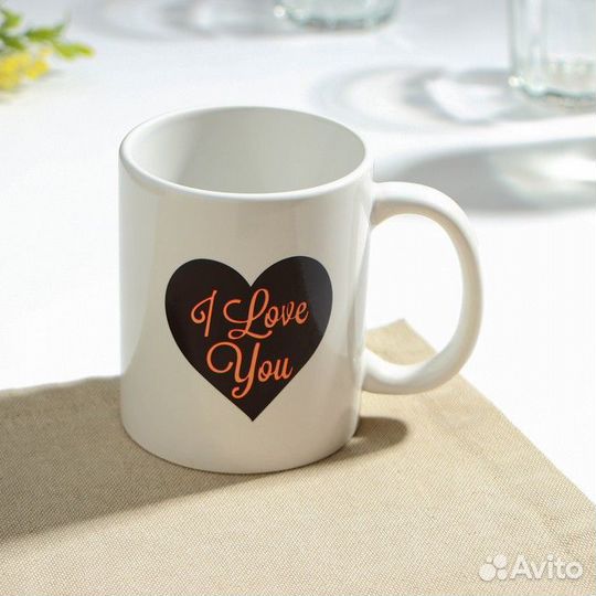 Кружка-хамелеон керамическая Доляна «Сердце», 350