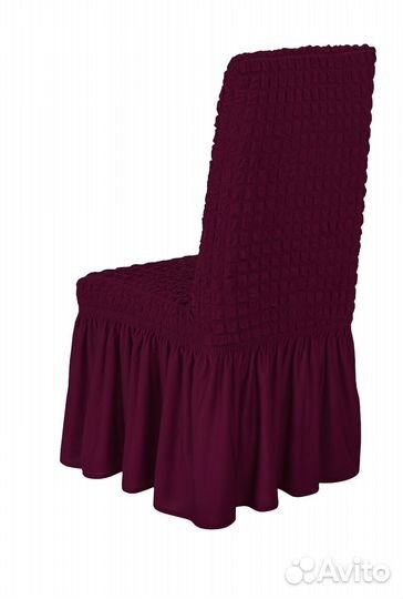 Чехлы на стулья со спинкой набор 6 шт, Бордовый