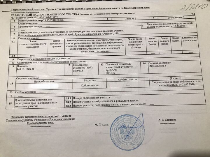 Участок 4,4 сот. (СНТ, ДНП)