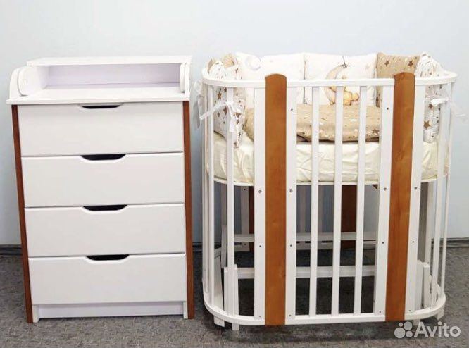 Кроватка трансформер 5в1 Пеленальный комод от