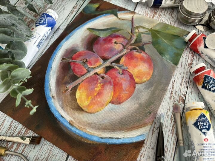 Сливы живопись маслом картина