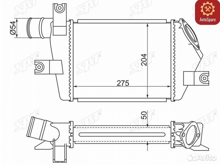 Радиатор интеркулера mitsubishi L200 05/pajero/montero sport 08