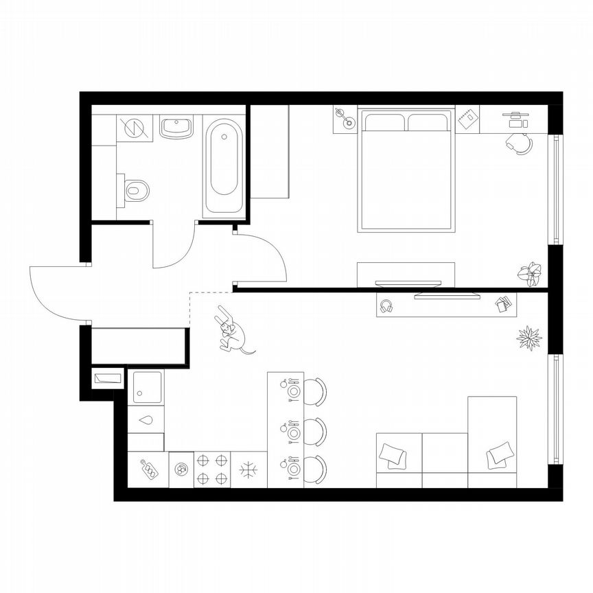 1-к. квартира, 44,5 м², 6/32 эт.
