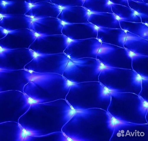 Гирлянда штора 3х2.5 м. синий цвет