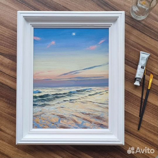 Картина маслом на холсте морской пейзаж. Картина