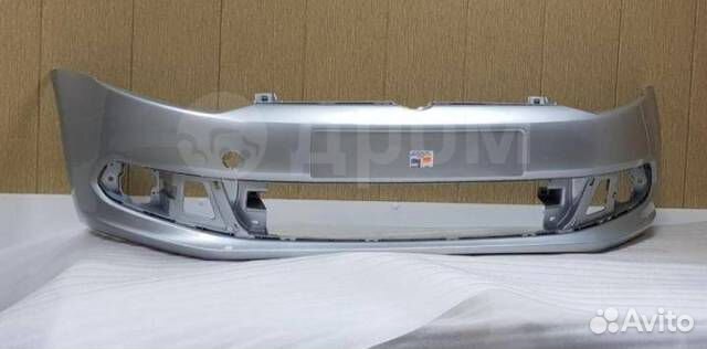 Передний бампер серебристый Поло №12
