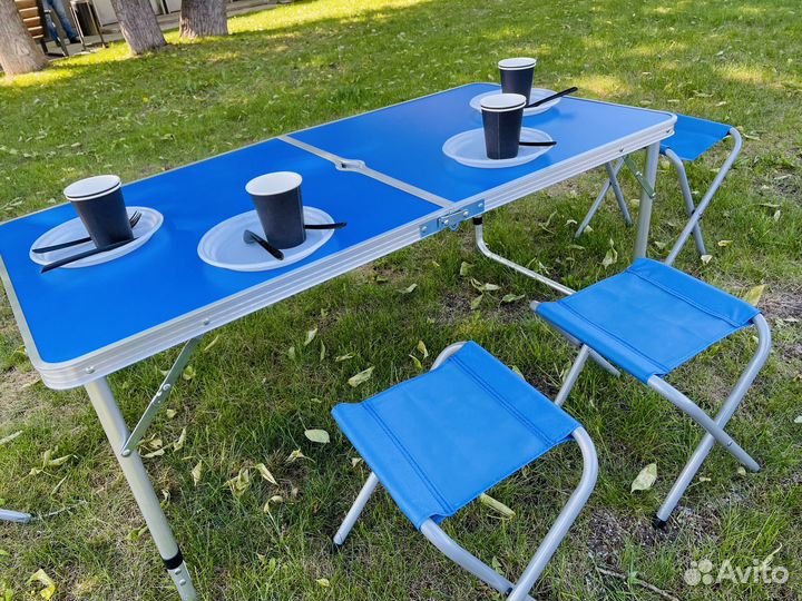 Стол складной походный + 4 стула