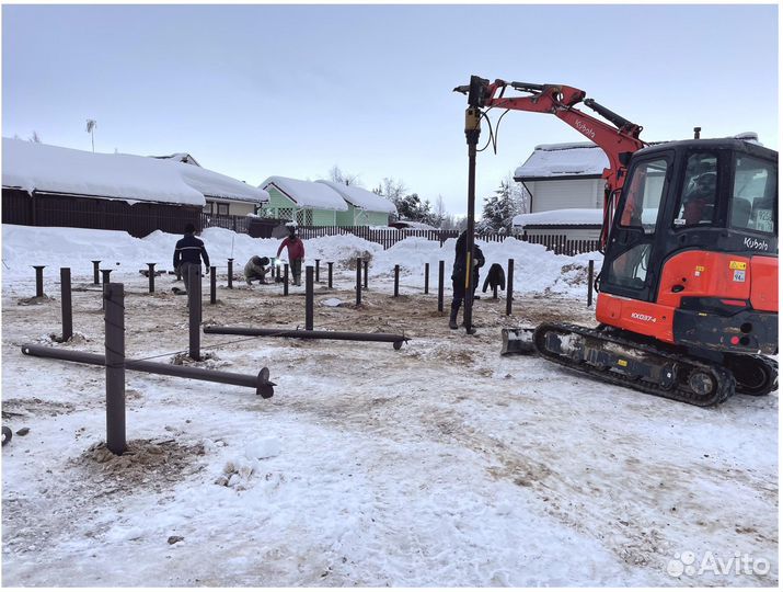 Свайно винтовой фундамент в Токсово