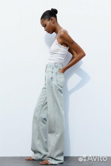 Джинсы zara wide leg 36 оригинал