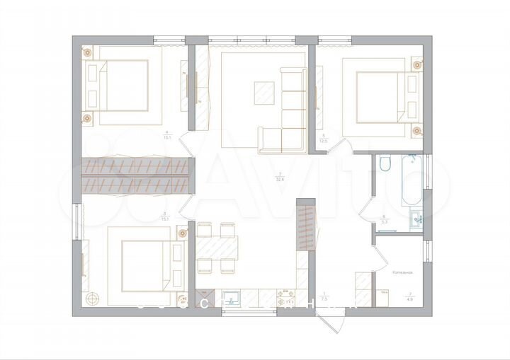 Дом 97,6 м² на участке 9,6 сот.