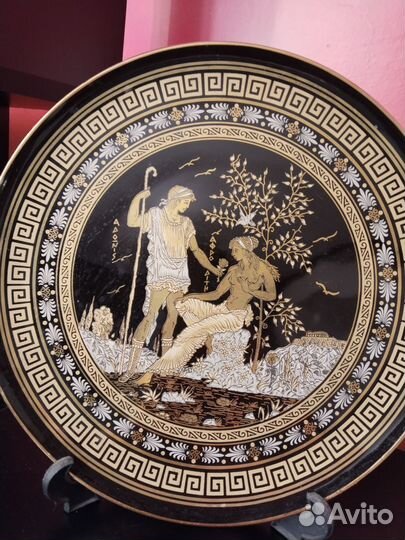 Коллекционная тарелка винтаж 24 карата