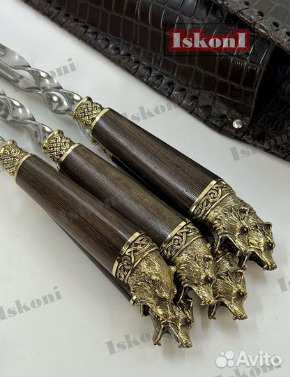 Шампура в чехле из натуральной кожи