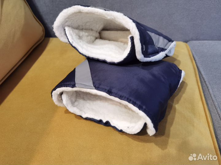 Муфта варежки на коляску овчина