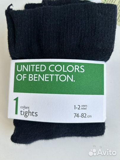 Benetton 74/80, 1-2 года колготки, новые