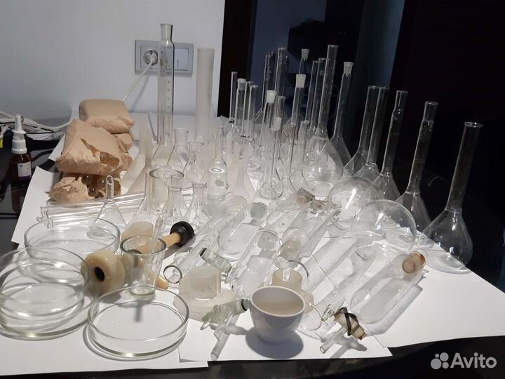 Химические Мензурки,пробирки,колбы,сосуды.Новое