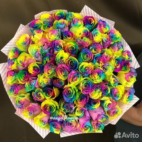 Радужные розы