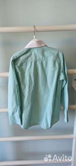 Рубашка на мальчика, 128 см, 8 лет, зеленая