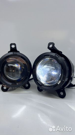 Линзованные противотуманные фары на Приору