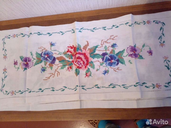 Полотенце дорожка старина ручная вышивка