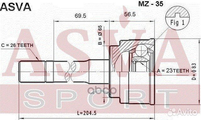 ШРУС наружный 23x65x26 MZ-35 asva