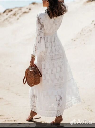 Летнее кружевное платье в стиле бохо 38, 40, 42