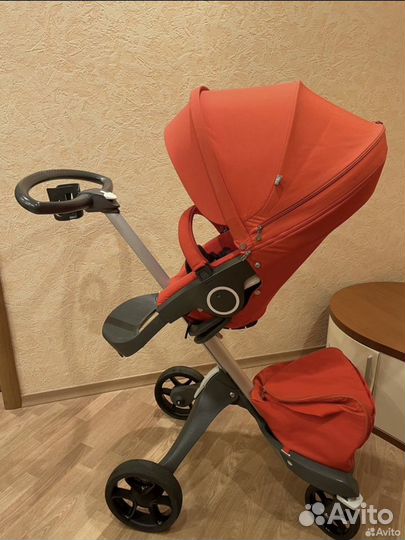 Коляска stokke 2 в 1 на чёрном шасси