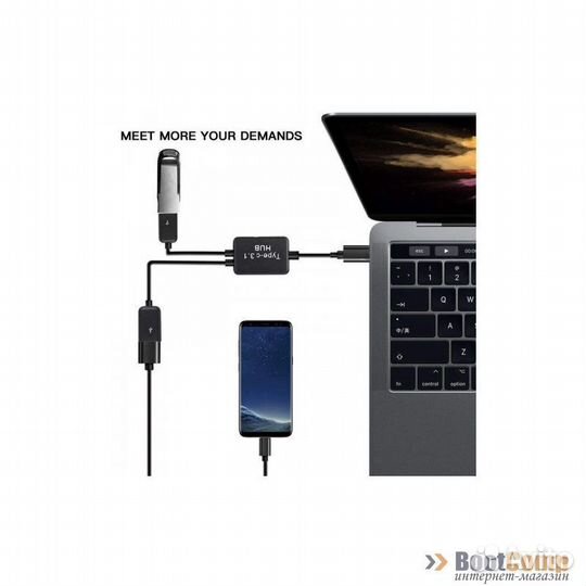 Переходник OTG USB Type-C - 2xUSB 2.0 KS-is (KS-81