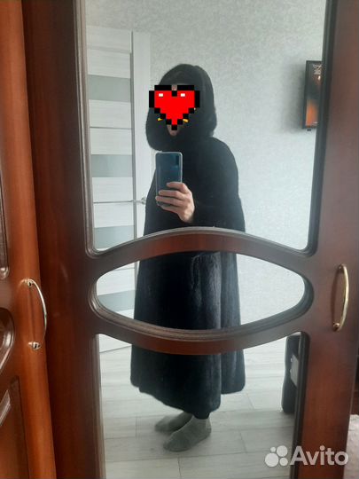 Шуба норковая 46 48 черная длинная