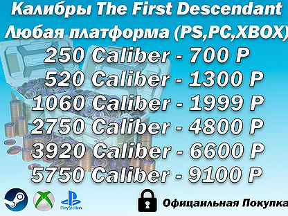 Калибры The First Descendant Официально