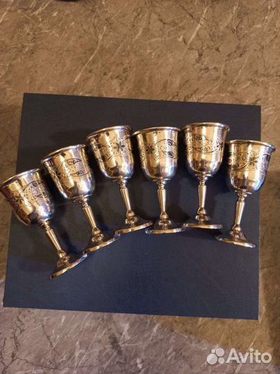 Серебряные рюмки, стопки Кубачи,313 грамм