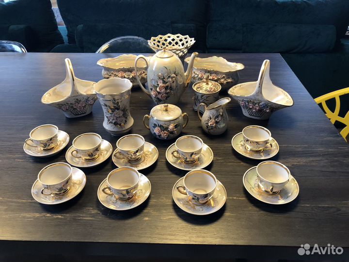 Кофейный сервиз ручной работы на 9 персон fenix