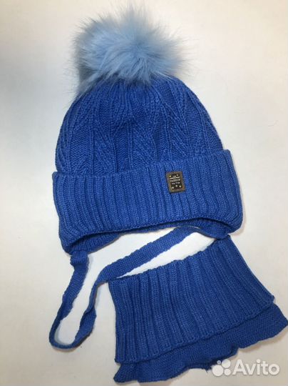 Комплект шапка зимняя и снуд для мальчика новые