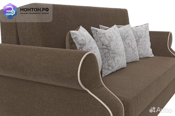 Диван аккордеон Софт рогожка коричневая
